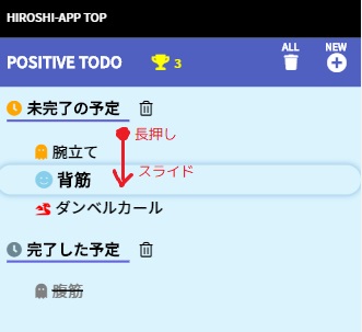 todoリストの手動並び替え