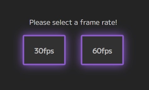 frameRateを選択するイメージ