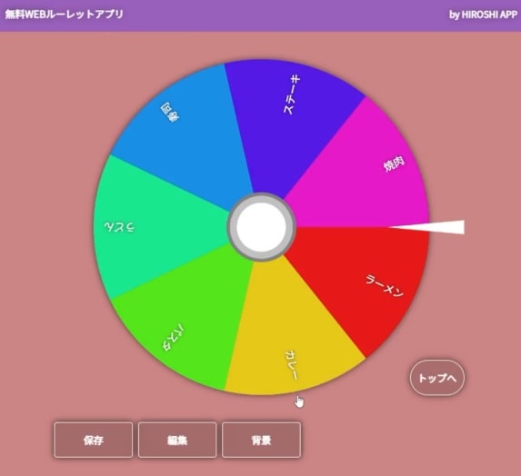 オリジナルのルーレットが完成したイメージ